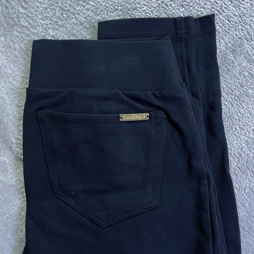 Lilly Pulitzer Black Leggings Women's Pants Athleisure Stretch Yoga Size S Small